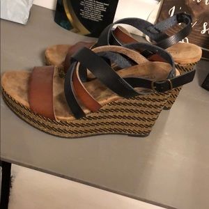 Maurices Brown and Black Wedges